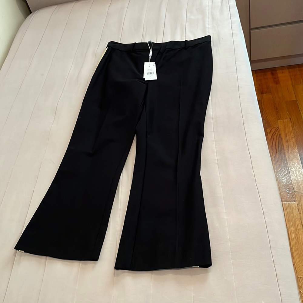 Derek Lam 10 Crosby cropped flare pant with tuxedo trim new with tags size 12